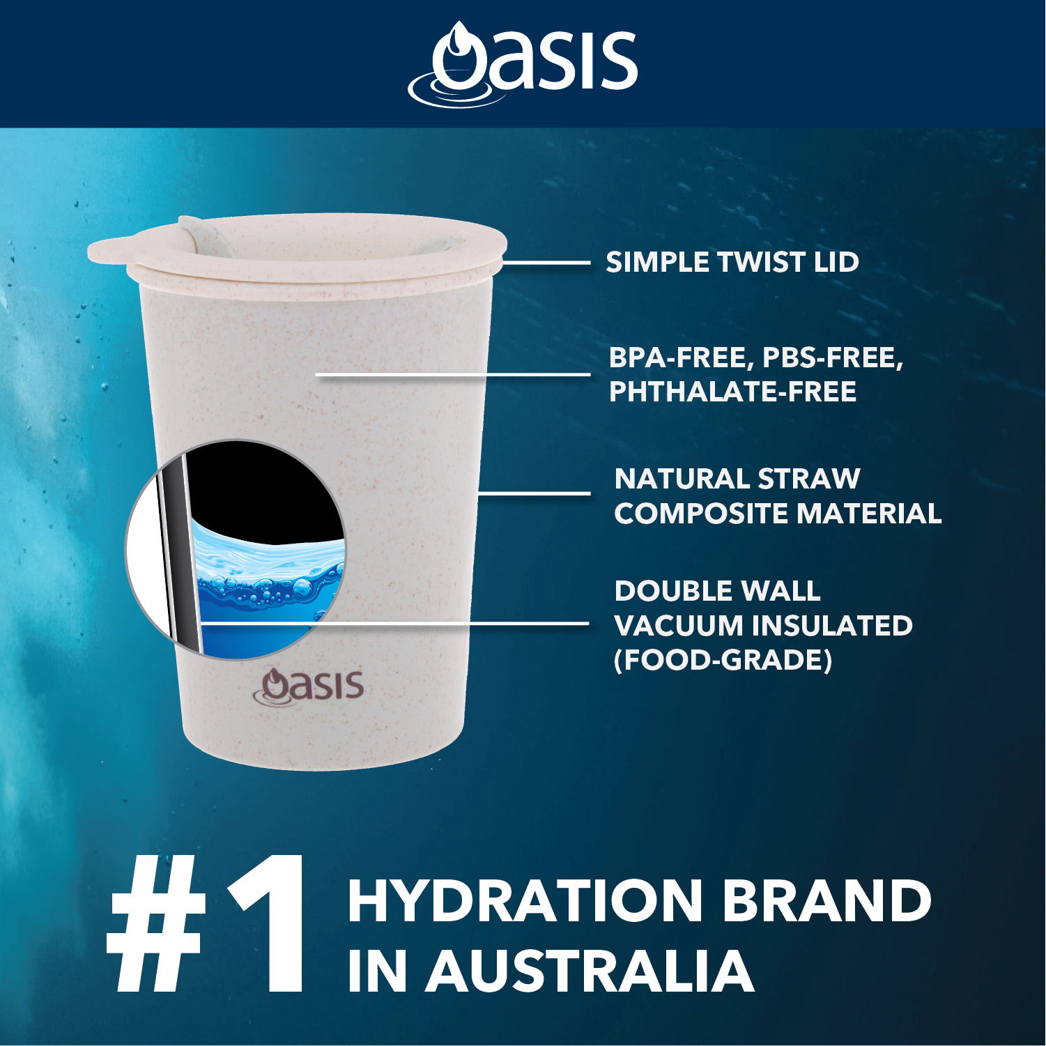 Oasis Insulated Eco Cup 400ML