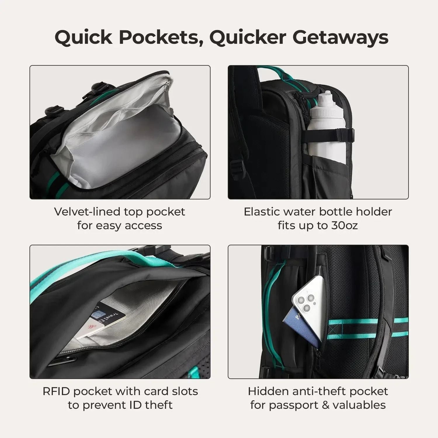 Bagsmart Blast Pro Quick Access Carry On Travel Backpack 40L