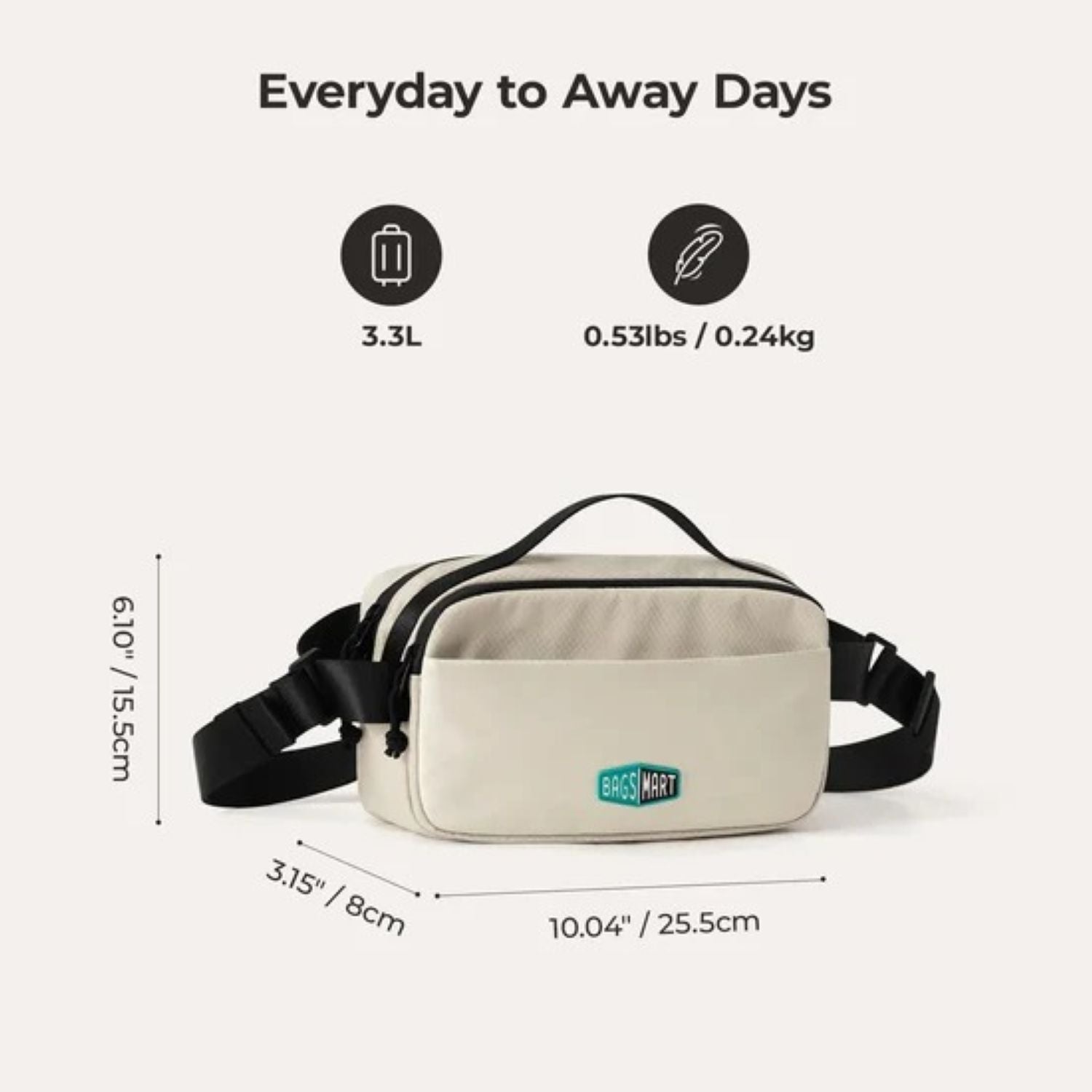 Bagsmart Blast Travel Sling Bag 3.3L