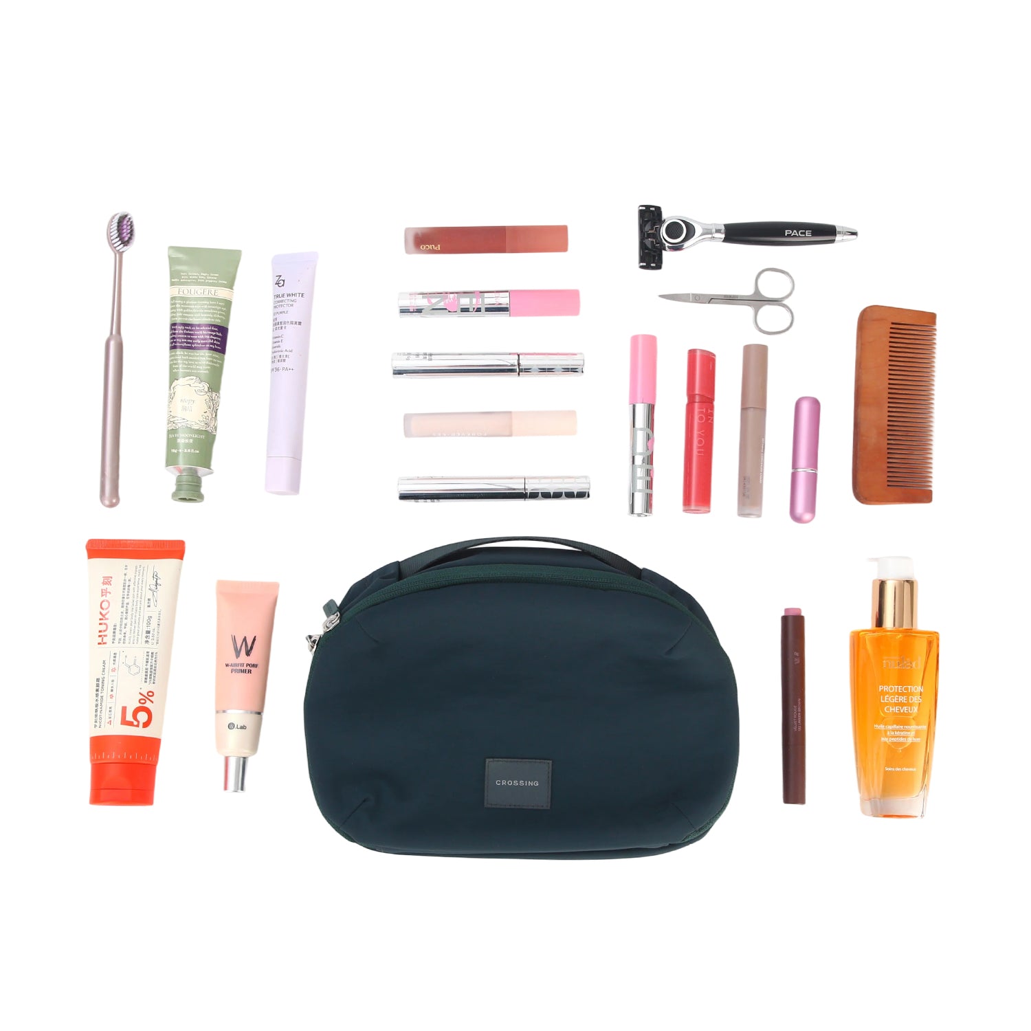 Crossing Nylon Checked Hanging Toiletry Bag Pro