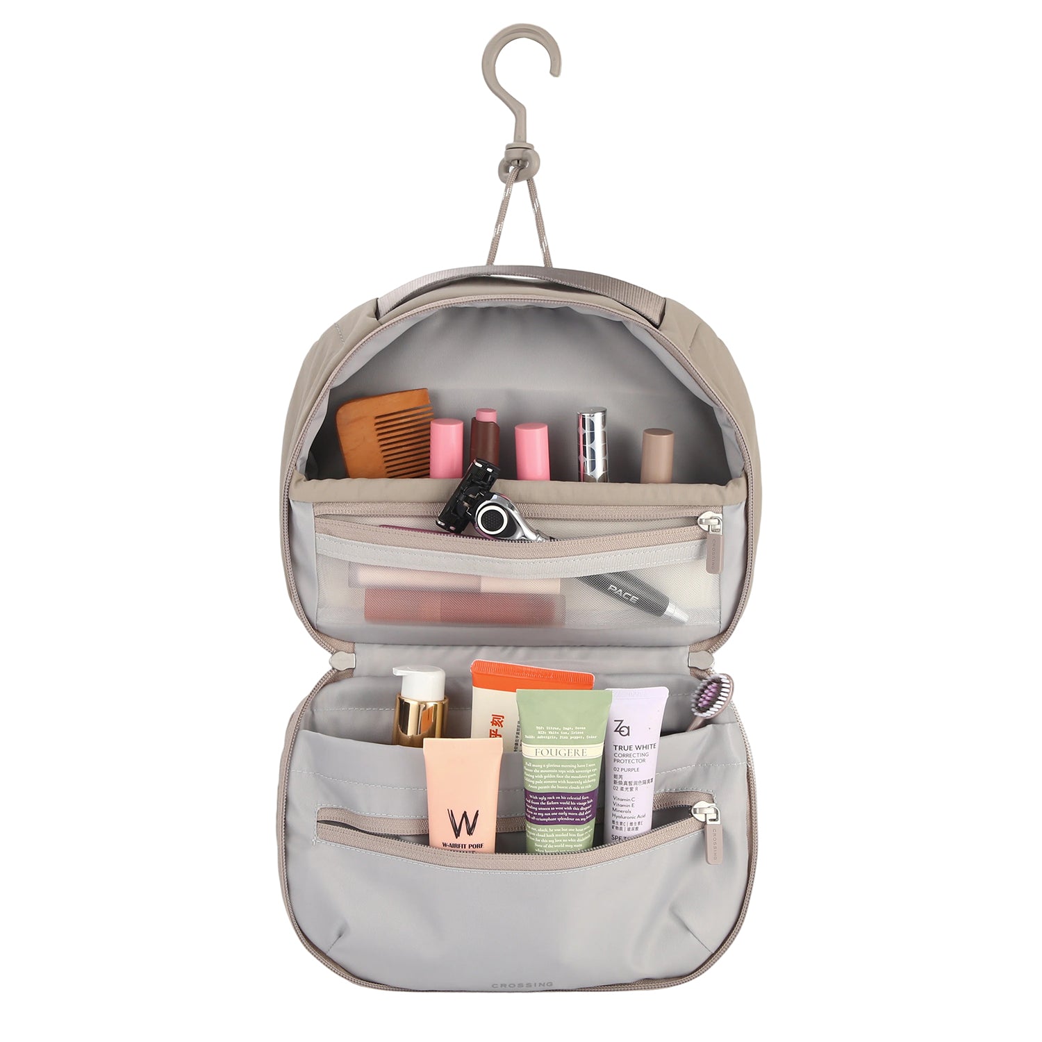 Crossing Nylon Checked Hanging Toiletry Bag Pro