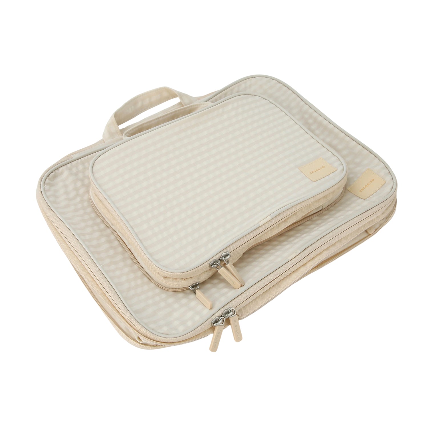 Crossing Waterproof Rayon Checked Compression Packing Cube Set (2-Piece Set)