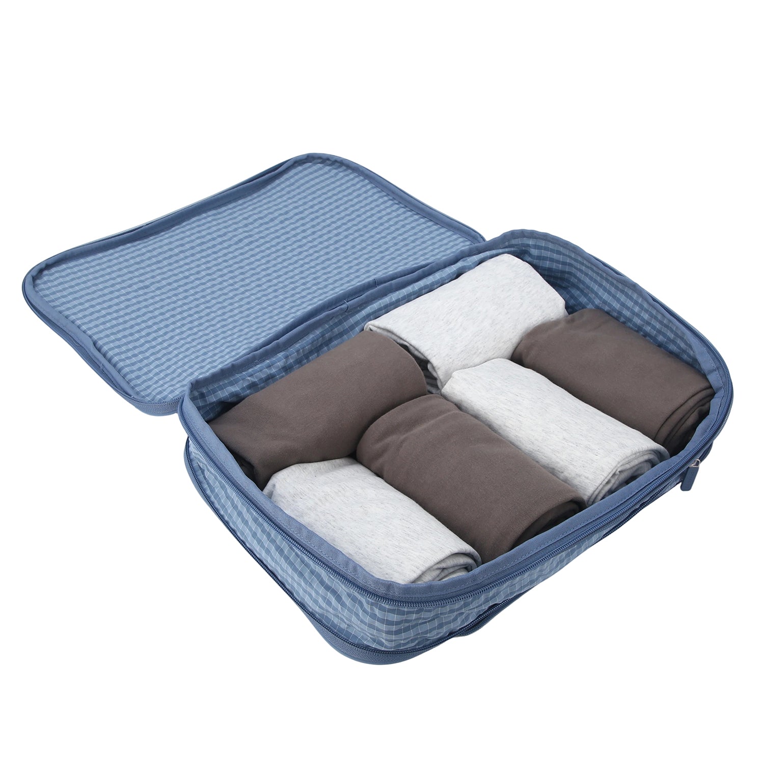 Crossing Waterproof Rayon Checked Compression Packing Cube Set (2-Piece Set)