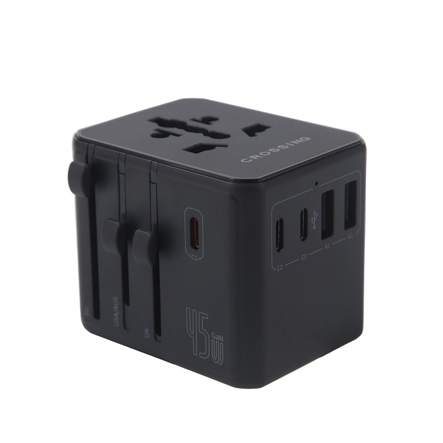 Crossing World Travel Adaptor 45W V2 With 3 USB-C + 2 USB-A