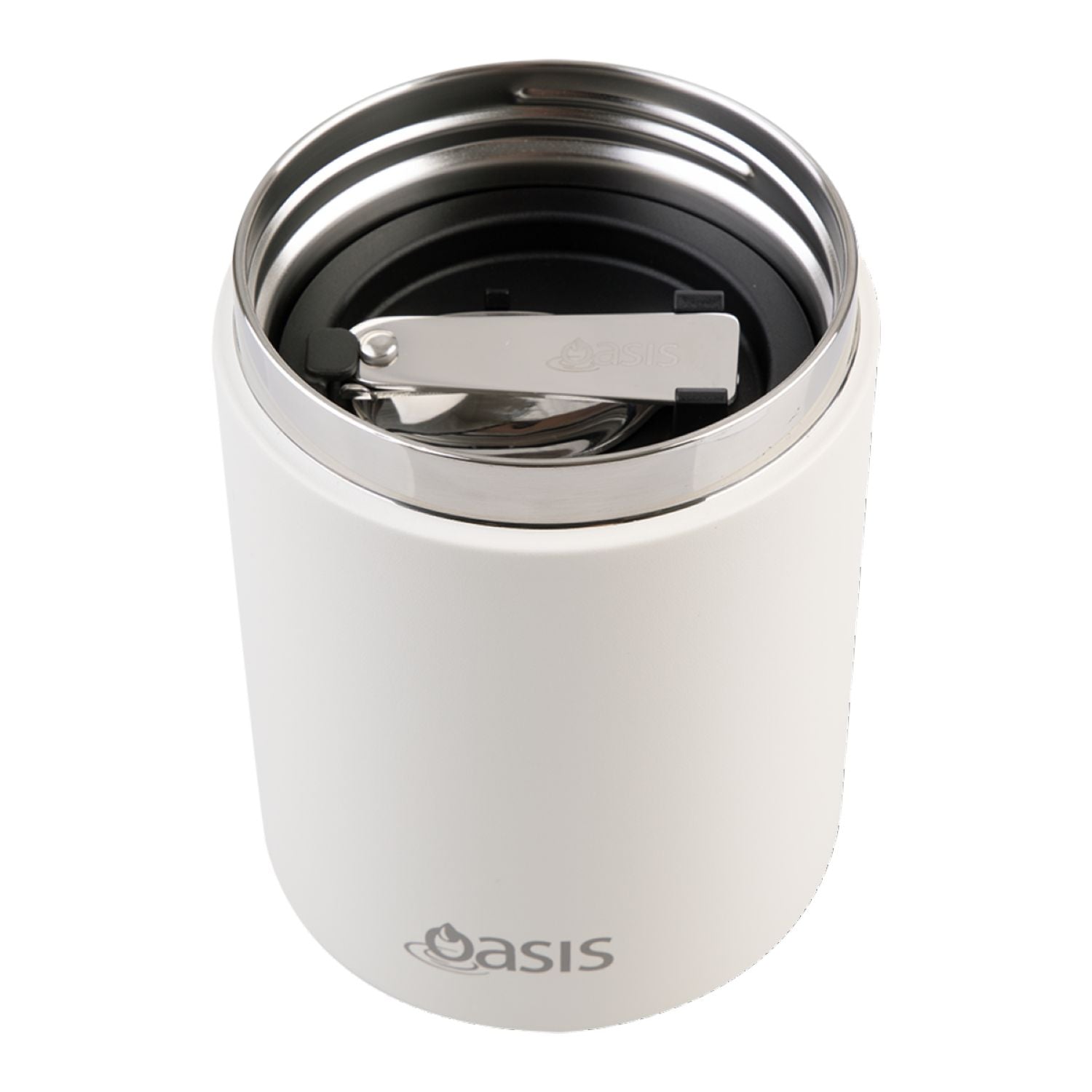 Oasis S/S Insulated Dual Compartment Food Jar W Handle And Spoon 480ML