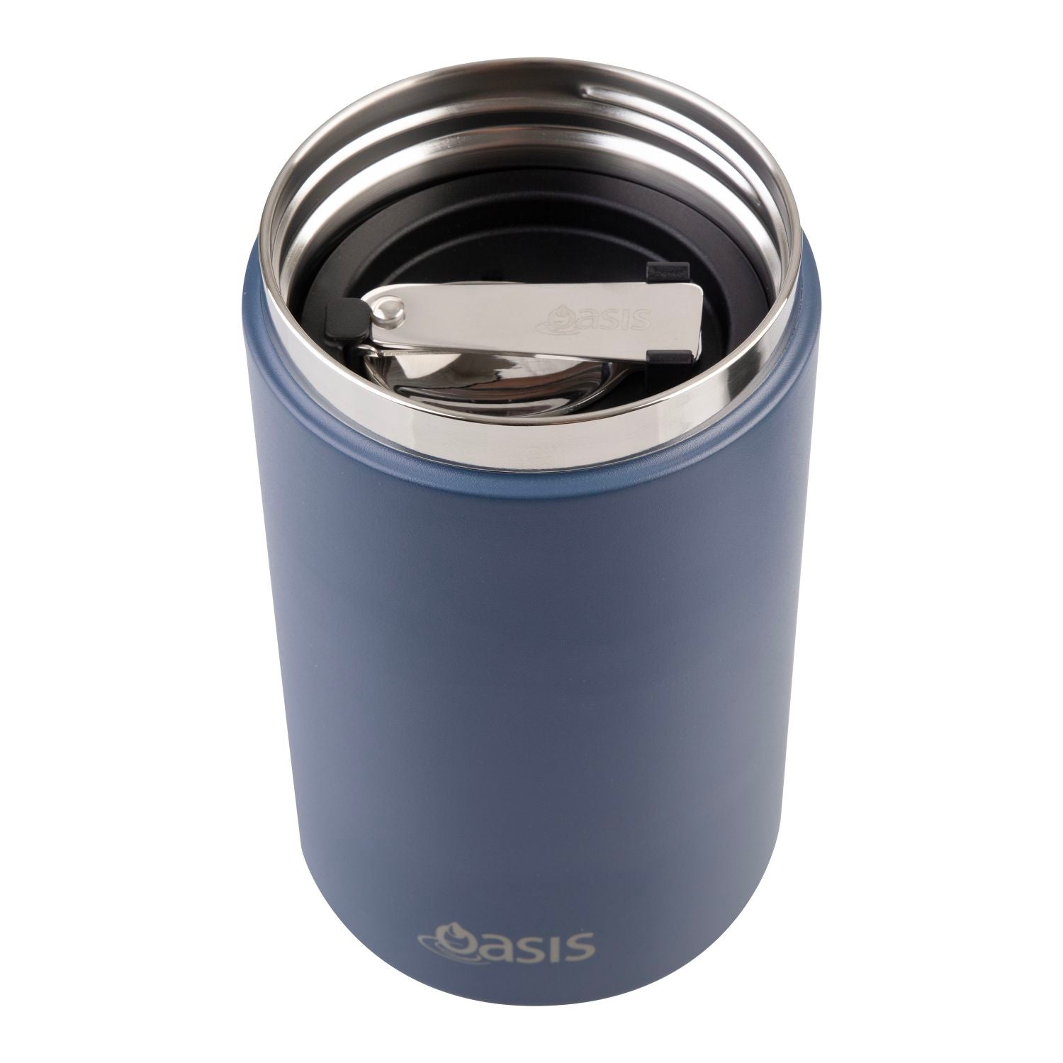 Oasis S/S Insulated Dual Compartment Food Jar W Handle And Spoon 700ML