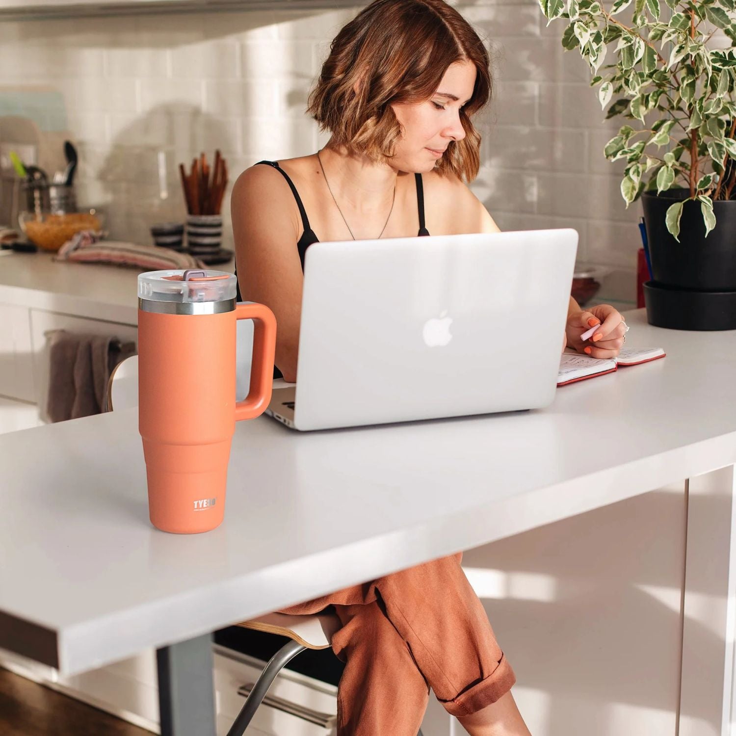 Tyeso Aura Leakproof 2 In 1 Sip & Straw Lid S/S Vacuum Tumbler 1200ml
