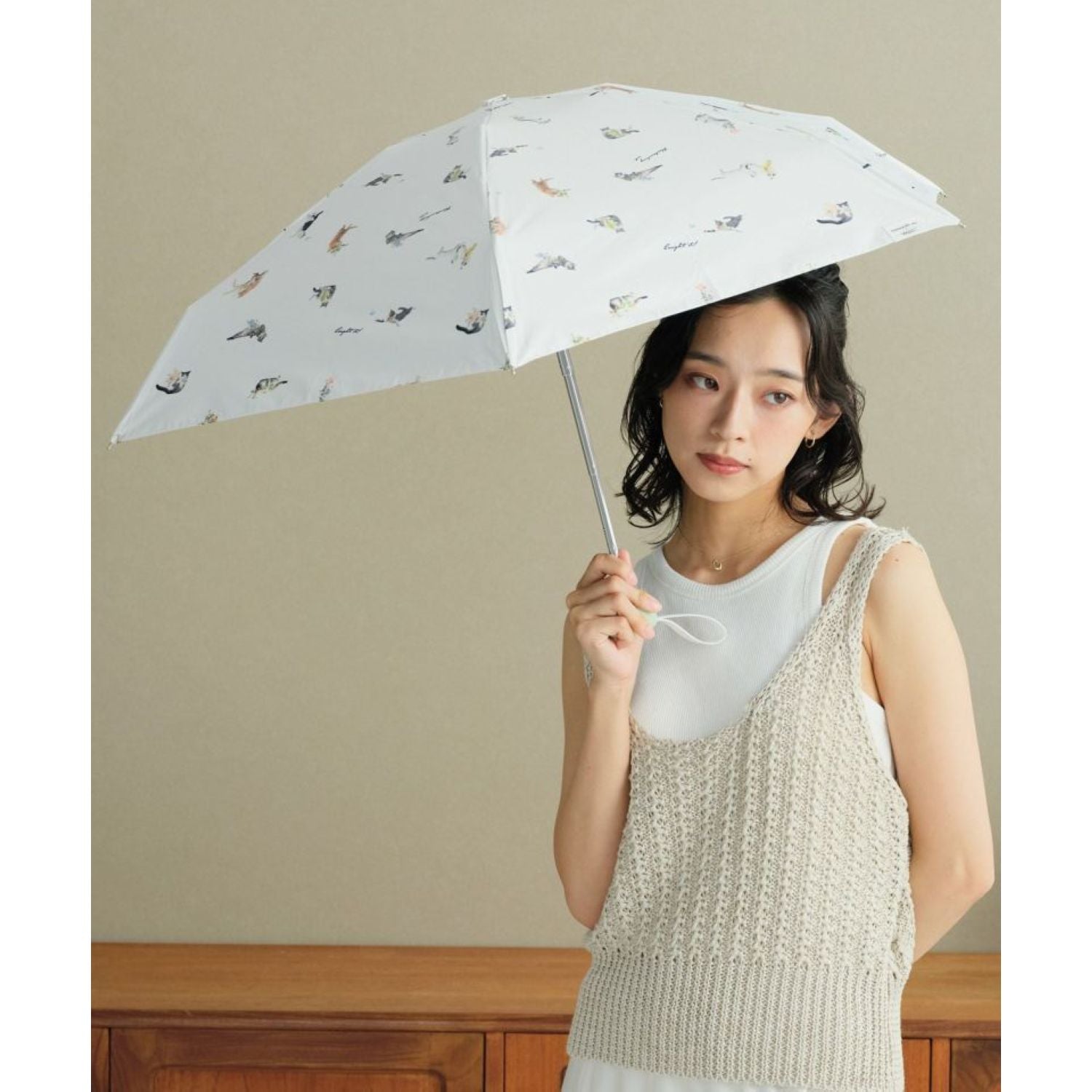 WPC X Masayuki Oki Neko (2025) UV Protection UPF 50+ Umbrella 47cm