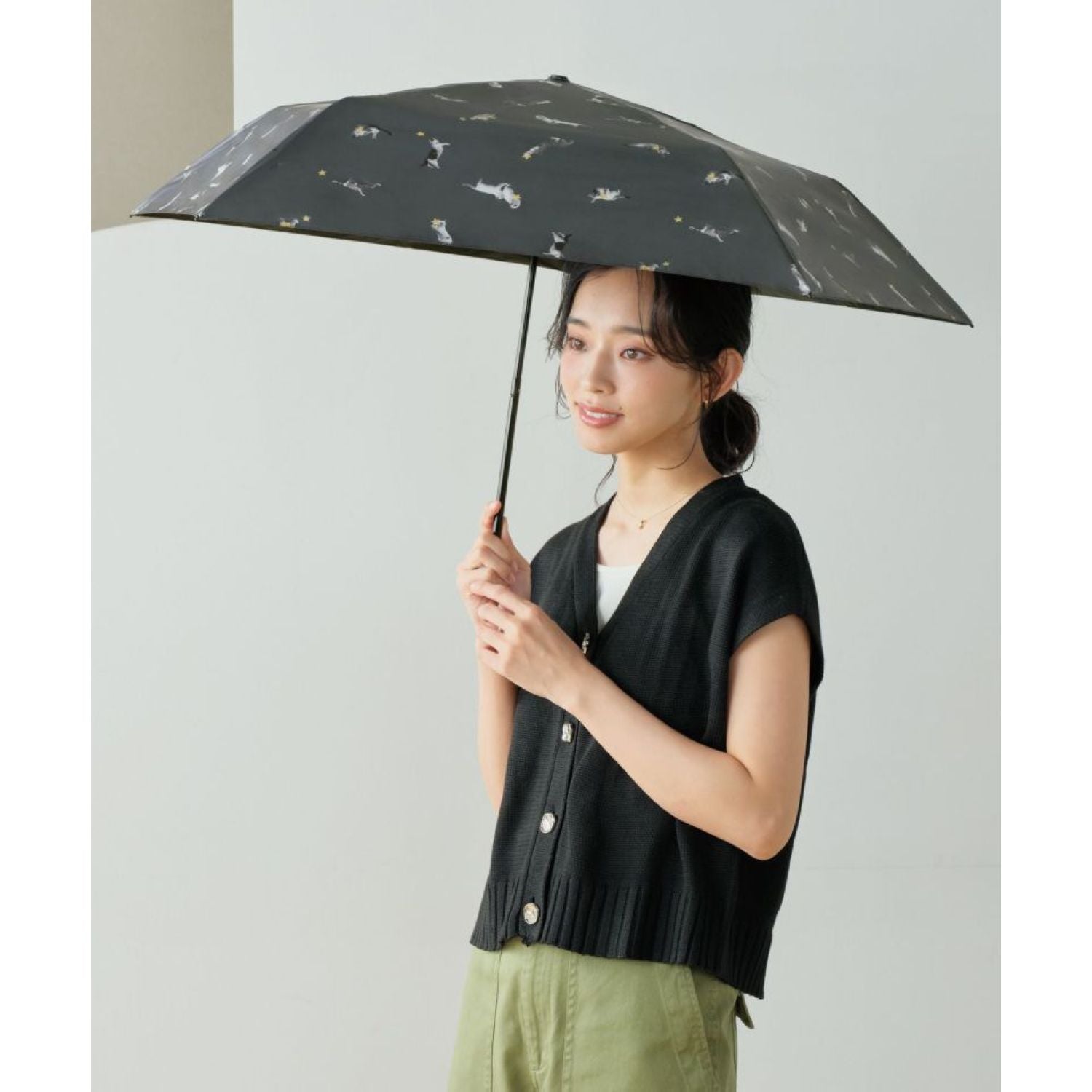 WPC X Masayuki Oki Neko UV Protection UPF 50+ Umbrella 49cm
