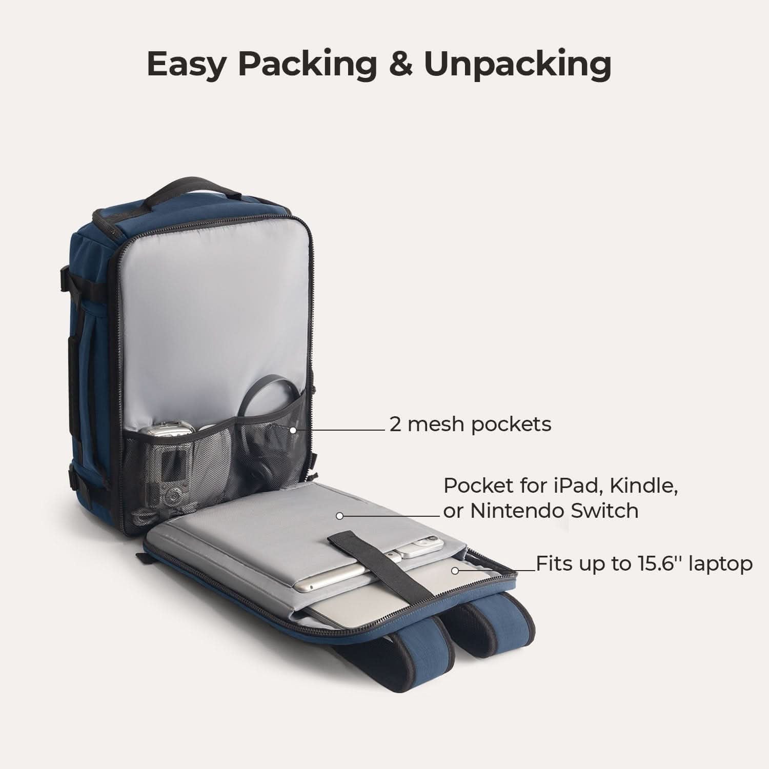 Bagsmart Blast Quick Access Carry On Travel Backpack Standard 28L