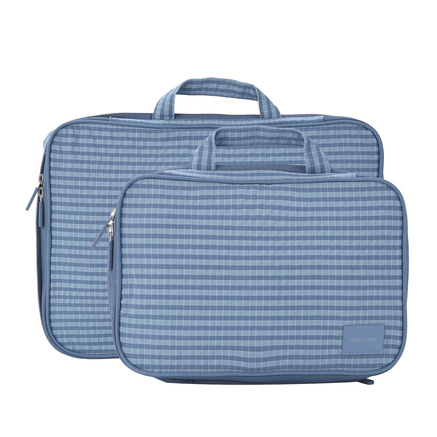 Crossing Waterproof Rayon Checked Compression Packing Cube Set (2-Piece Set)