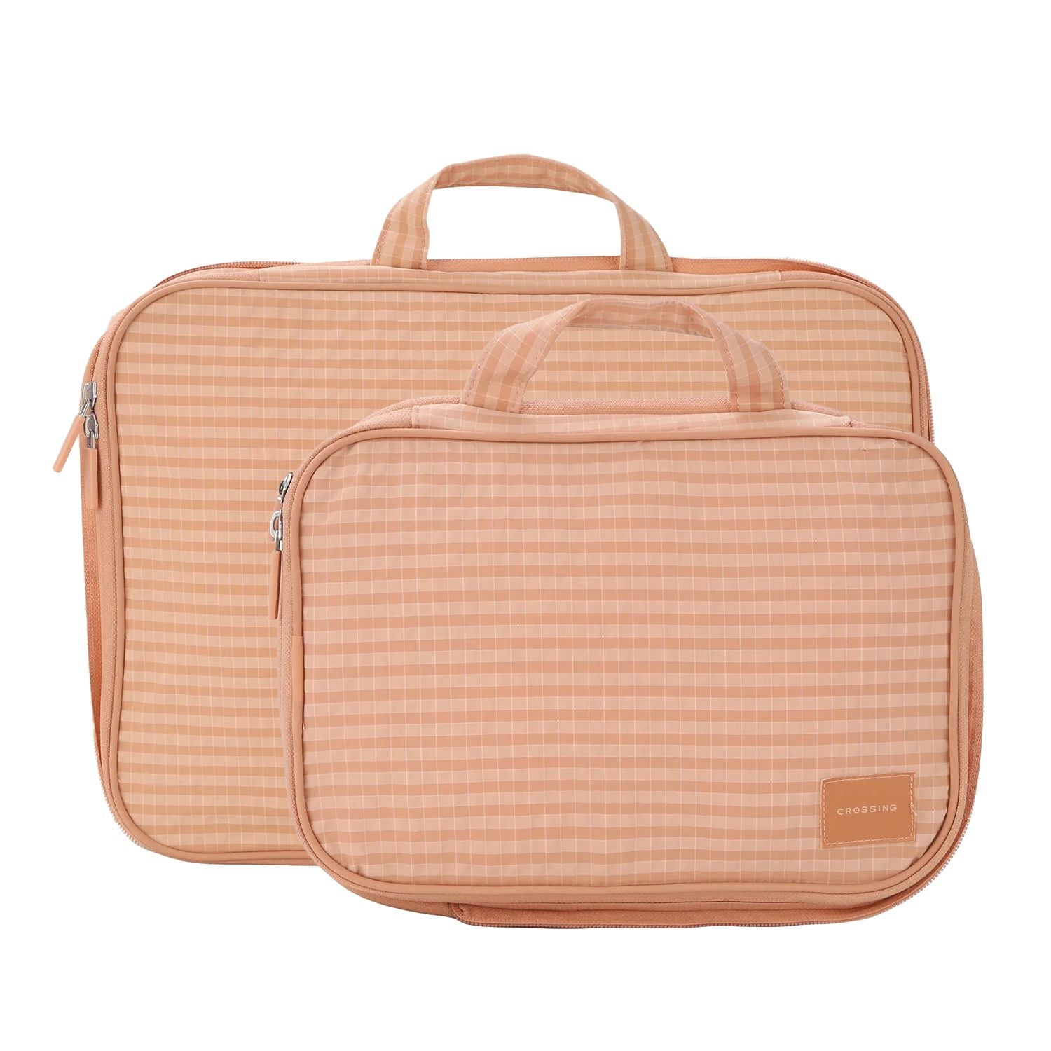 Crossing Waterproof Rayon Checked Compression Packing Cube Set (2-Piece Set)