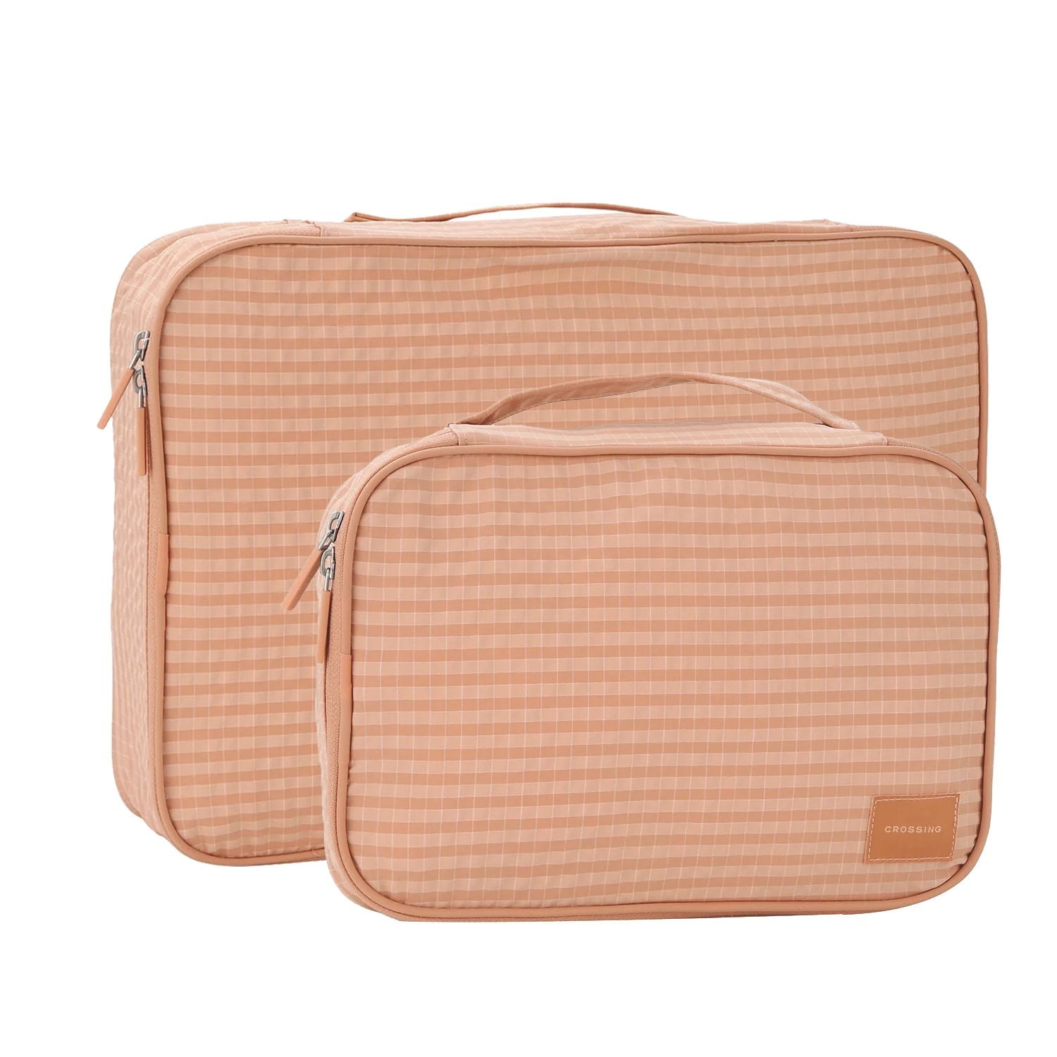 Crossing Waterproof Rayon Checked Packing Cube Set (2-Piece Set)