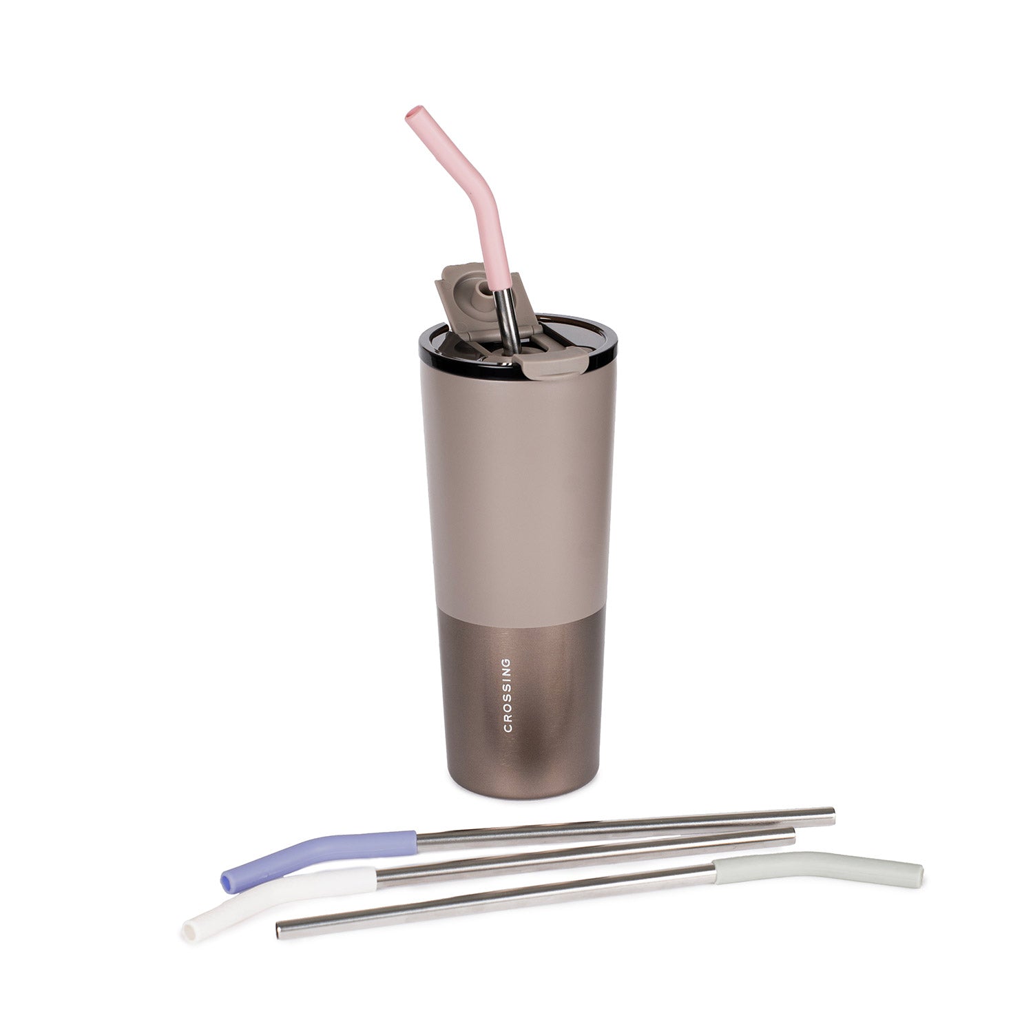 Crossing Reusable Stainless Steel Straw 4-Pc Set