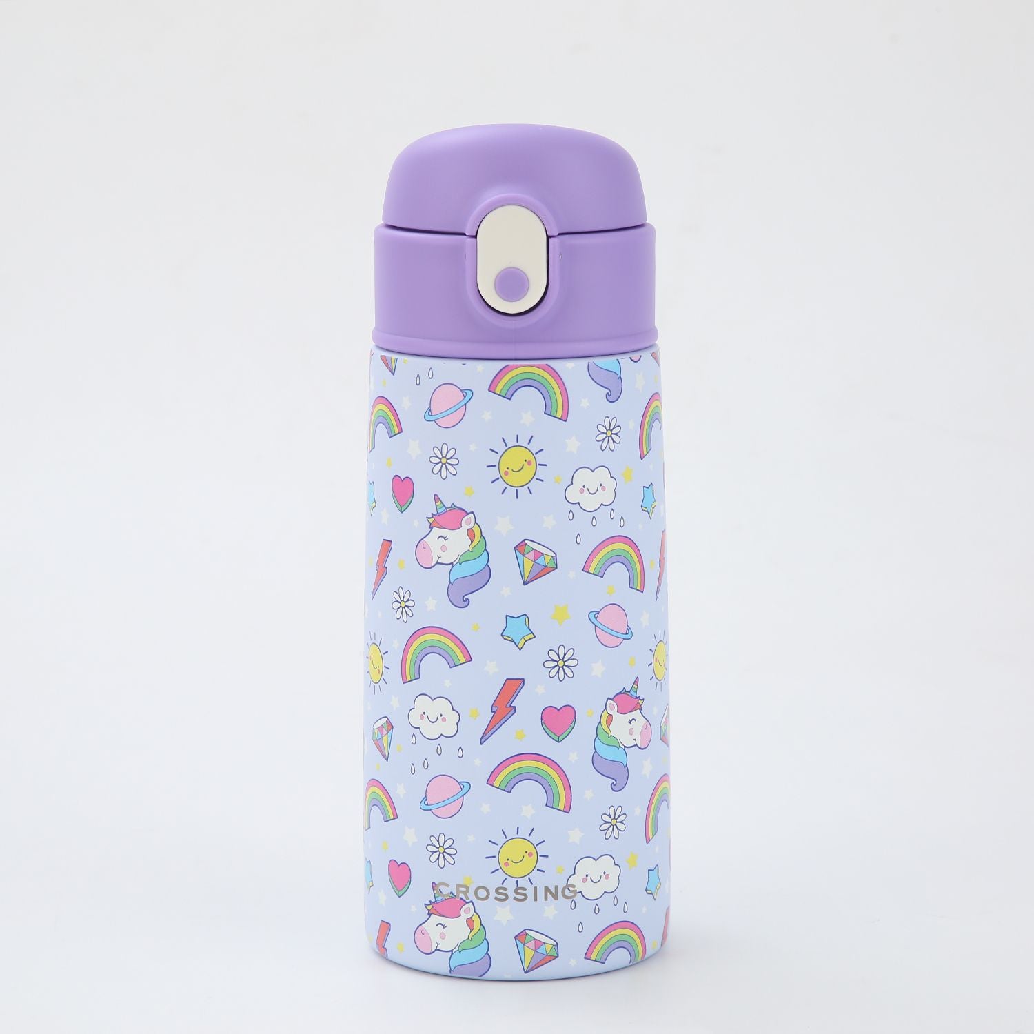 Crossing S/S 316 Kids' Insulated Water Bottle W/Sipper Silicone Straw 400ml