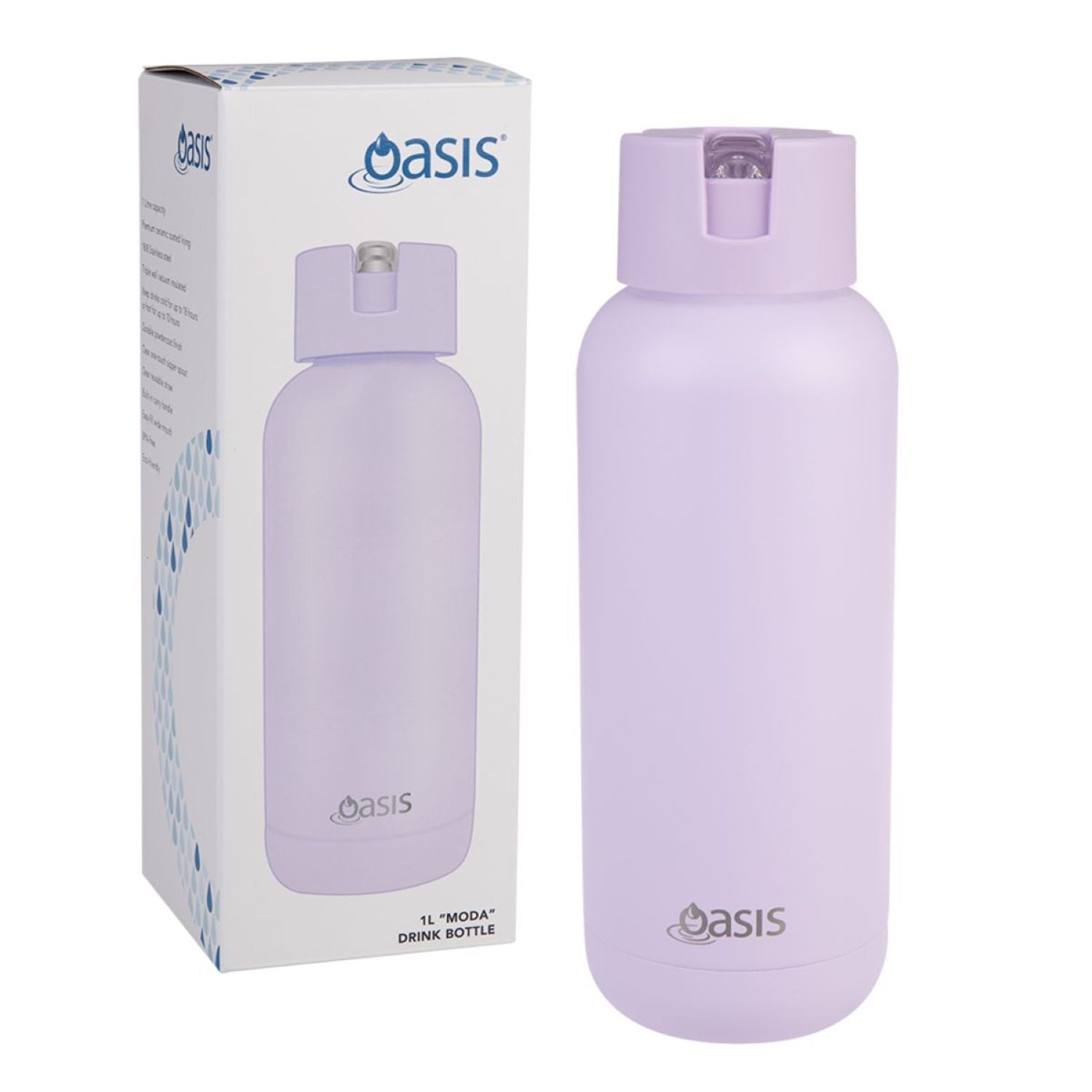 Oasis Stainless Steel Insulated Ceramic Moda Bottle 1L