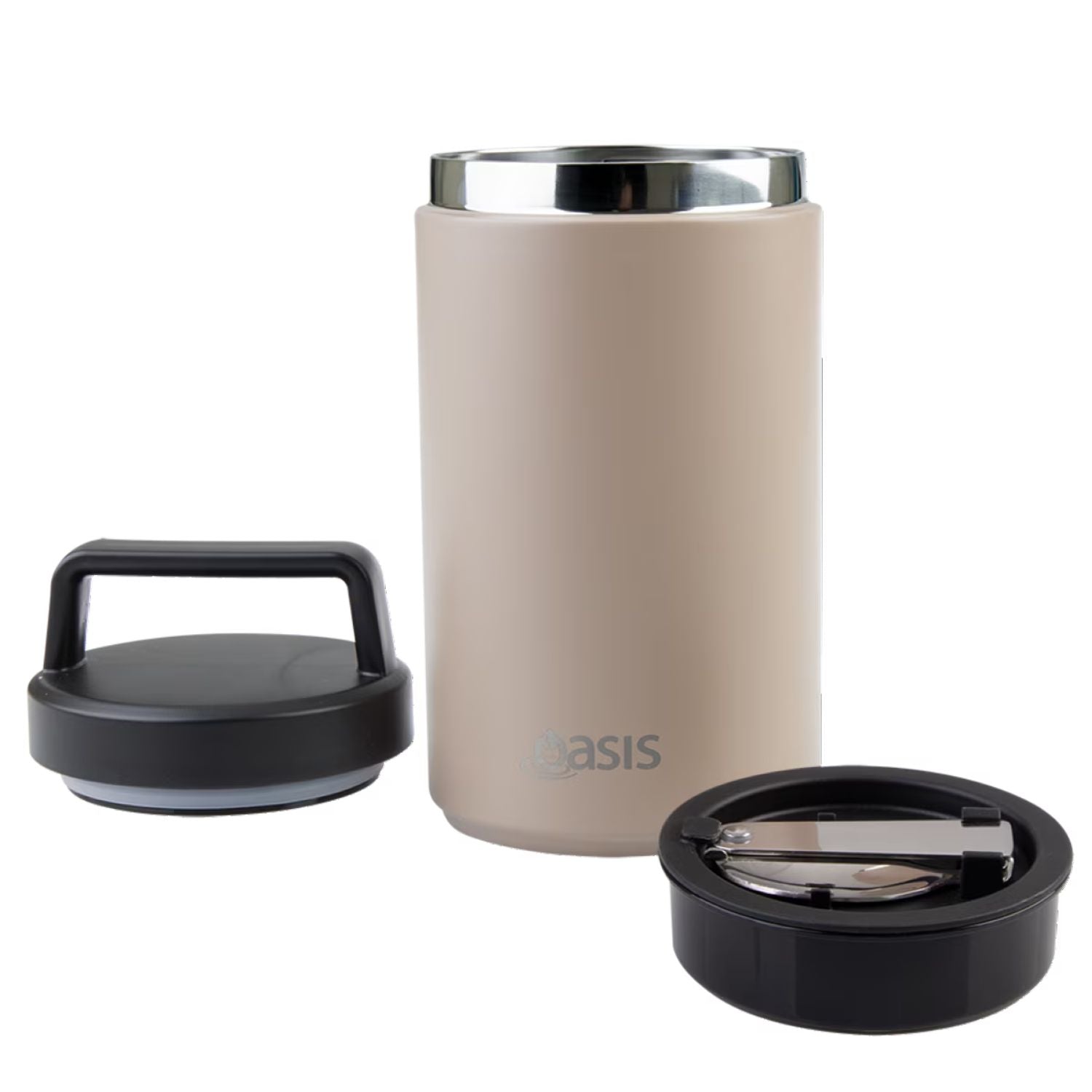 Oasis S/S Insulated Dual Compartment Food Jar W Handle And Spoon 700ML