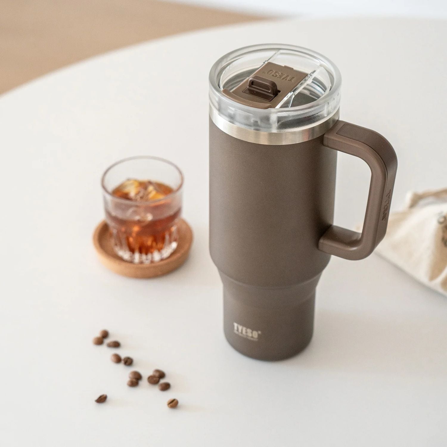 Tyeso Aura Leakproof 2 In 1 Sip & Straw Lid S/S Vacuum Tumbler 1200ml