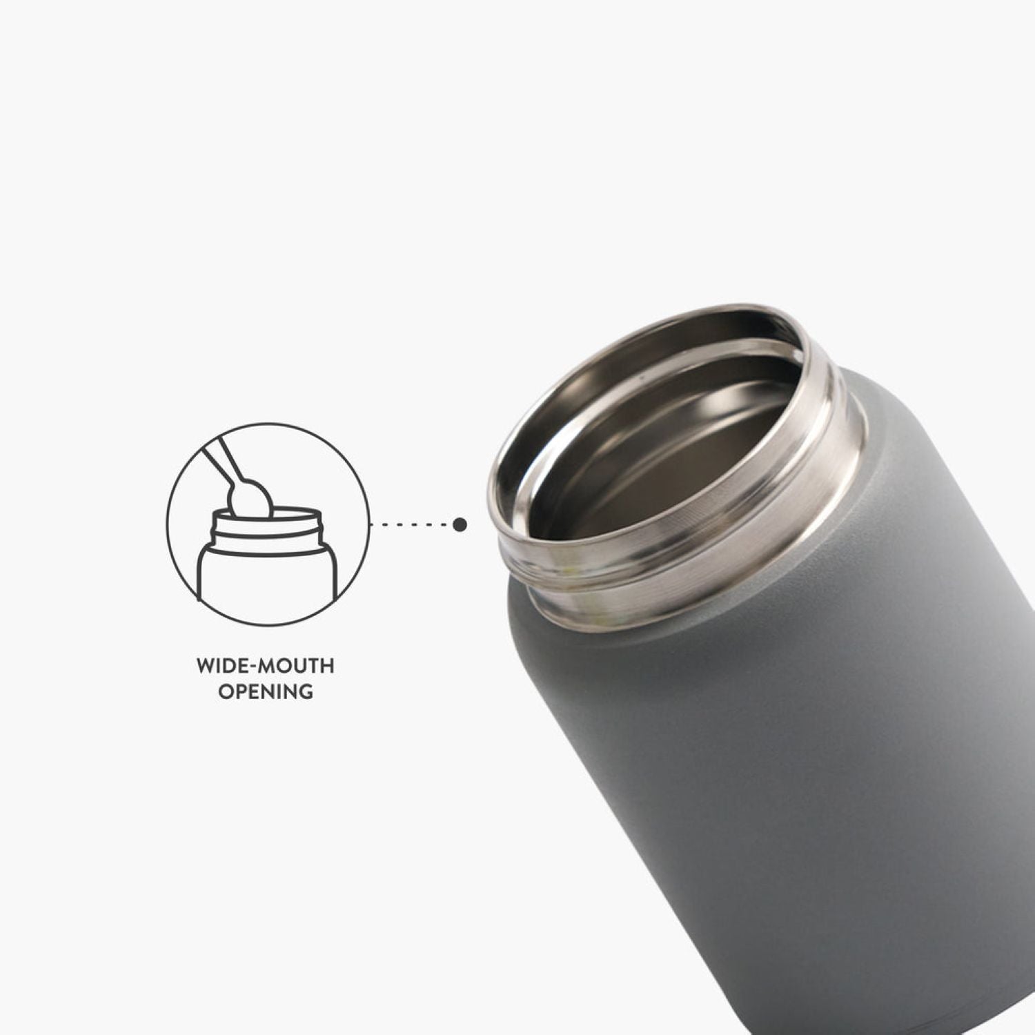 Tyeso Mellow Wide Mouth Inner S/S 316 Vacuum Insulated Food Jar 220ML - White