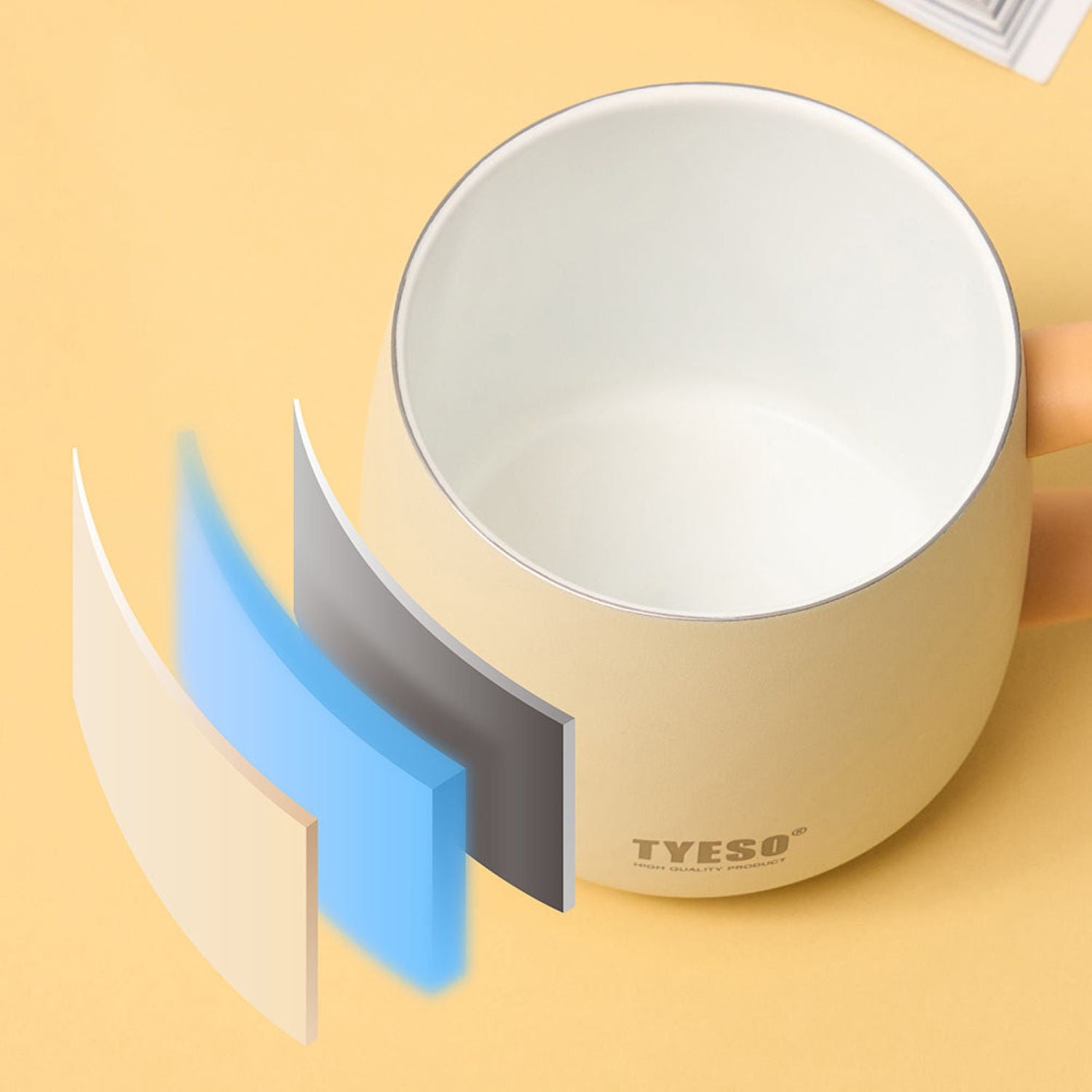 Tyeso Palette Ceramic Slider Lid S/S Vacuum Insulated Table Mug 355ML - Orange