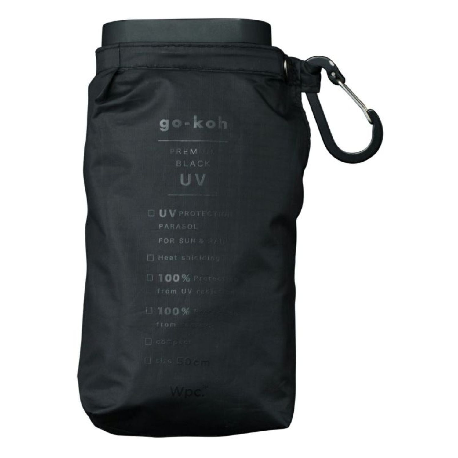 WPC Go-Koh Premium Black Compact UV Protection UPF 50+ Umbrella 50cm